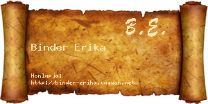 Binder Erika névjegykártya